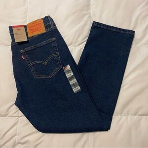 New Levi's 505 Men's Regular Fit Dark Blue Straight Jeans sz 34 X 30